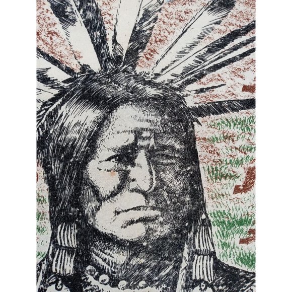 Vintage T shirt Indian Buffalo All Over Print Native American XL Chief Tribal - Picture 4 of 8